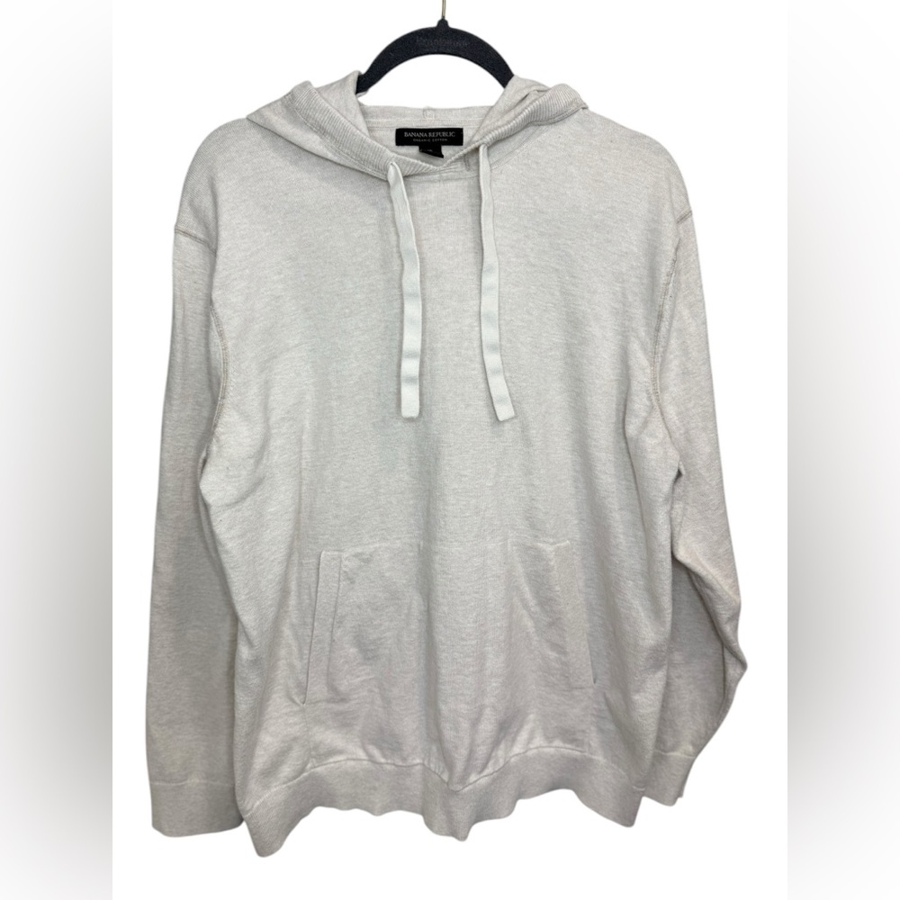 Banana Republic 100% Cotton Hooded‎ Sweater in Oatmeal - Size XL